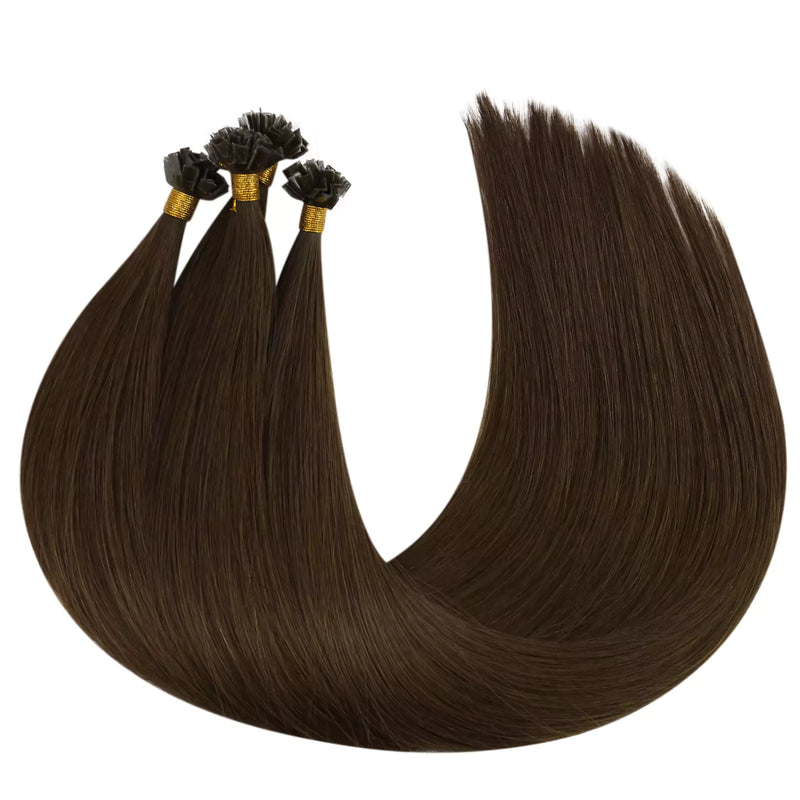 Load image into Gallery viewer, u tip upgrade k tip virgin human hair extensionsdark brown color
