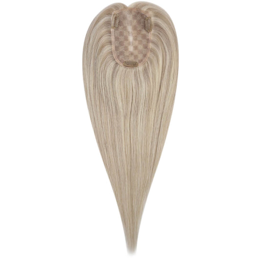 blonde mono human hair topper 18 inch