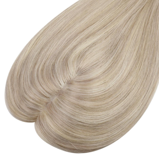 moresoo human hair topper highlight  blonde