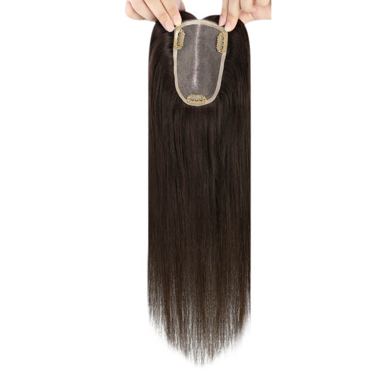 hair topper for women darkest brown