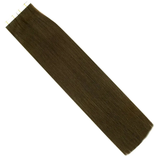 24-inch medium brown tape in extensions, smooth medium brown tape in extensions, high-quality 14-inch brown extensions, medium brown tape in hair extensions, natural medium brown virgin tape in, seamless invisible tape extensions, 16-inch medium brown tape in hair, brown hair extensions for medium brown hair