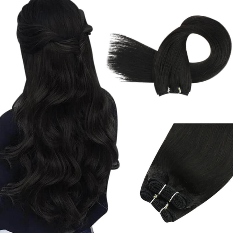 Load image into Gallery viewer, sew in weft black color-black hair-black hair with highlights-jet black hair-cute hairstyles for black girls natural hair-black hair styles
