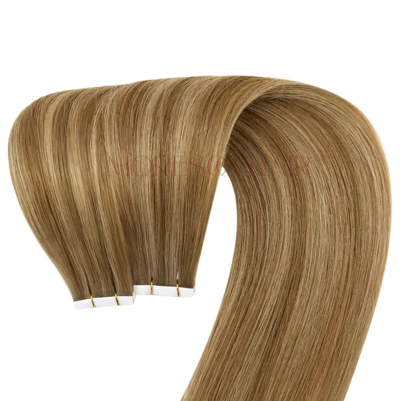 Load image into Gallery viewer, [New]Moresoo Virgin Tape In Hair Extensions 100% Brazilian Human Highlight Hair (#P6/10)
