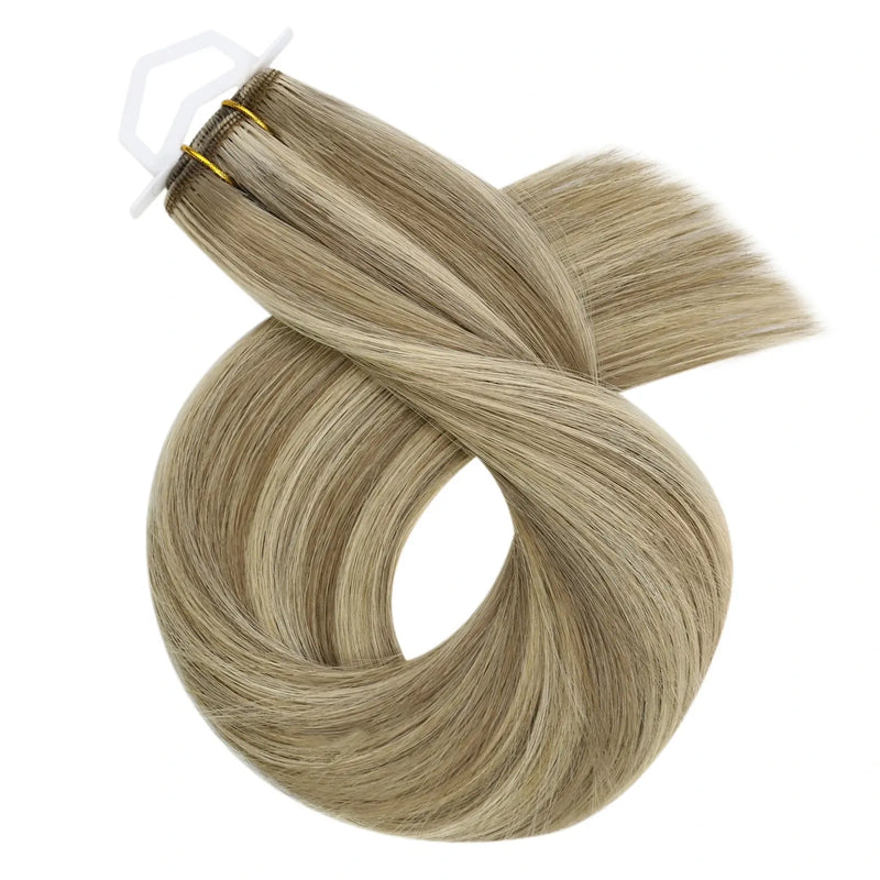 Load image into Gallery viewer, Moresoo Hair Weft Virgin Sew In Human Straight Hair Extensions Highlight Blonde Hair (#P8/60)
