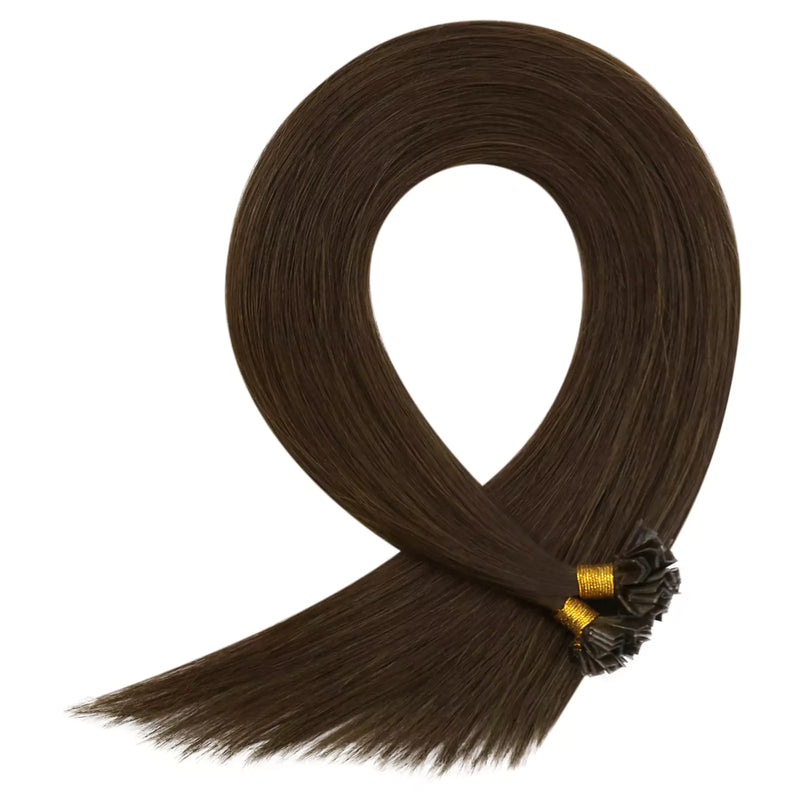 Load image into Gallery viewer, dark brown k tip virgin human hair extensions
