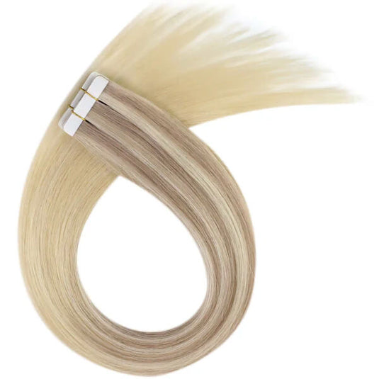 virgin hair extension tape ins straight balayage soft hair for women 22inch