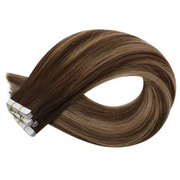 Load image into Gallery viewer, soft hair human tape in -20 Inch Hair extensions- balayage hair weft
