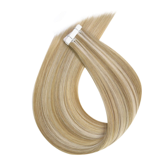 Moresoo Virgin Tape In Hair Extensions 100% Brazilian Human Highlight Hair (#P16/22)