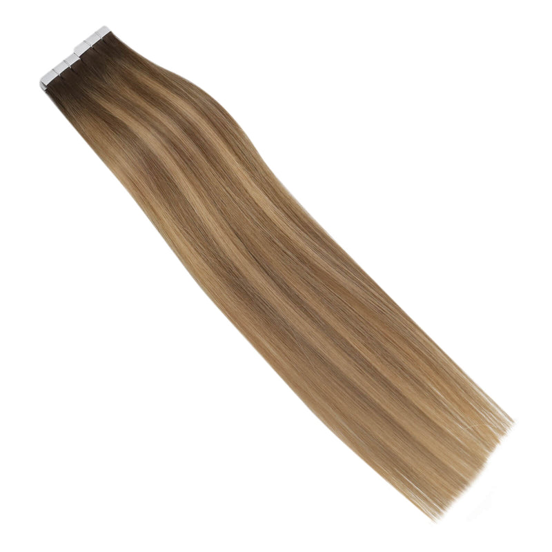 Load image into Gallery viewer, [25% Off] Virgin Hair Invisible Tape in Human Hair Extensions (#2/4/27)
