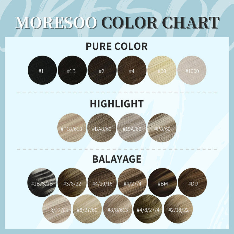 Load image into Gallery viewer, moresoo tape ins color chart-blonde balayage-balayage blonde-blonde balayage on brown hair-natural blonde balayage-balayage hair blonde-caramel blonde-balayage-balayage dark roots blonde hair-brown to blonde balayage
