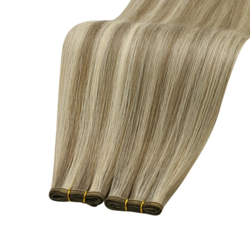 Load image into Gallery viewer, Moresoo Virgin Hair Weft  Sew In Flat Weft Human Hair Extensions Highlight Blonde (#P8/60)
