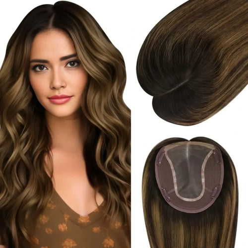 Moresoo hair topper virgin human hair brown straight suitable for thinning hair hair topper hair topper for thinning crown hair topper for women human hair topper hair piece topper hair best hair topper hair topper women real hair topper hair extensions hair topper for thinning hair