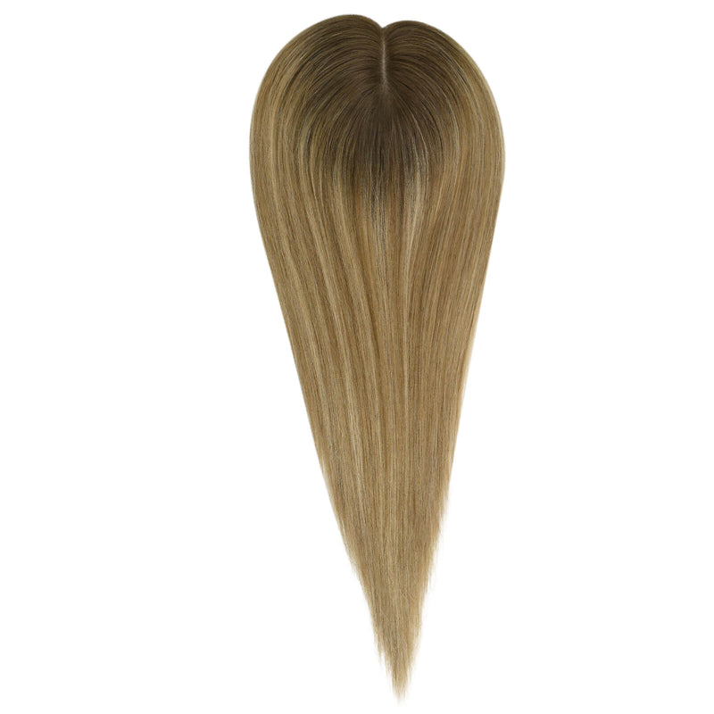 Load image into Gallery viewer, virgin hair topper for short hair hair topper clip in hair piece topper Moresoo hair topper straight blonde hair short hair toppers natural hair toppers for thinning hair crown hair toppers for thin hair women hair toppers human hair hair toppers for women best human hair toppers

