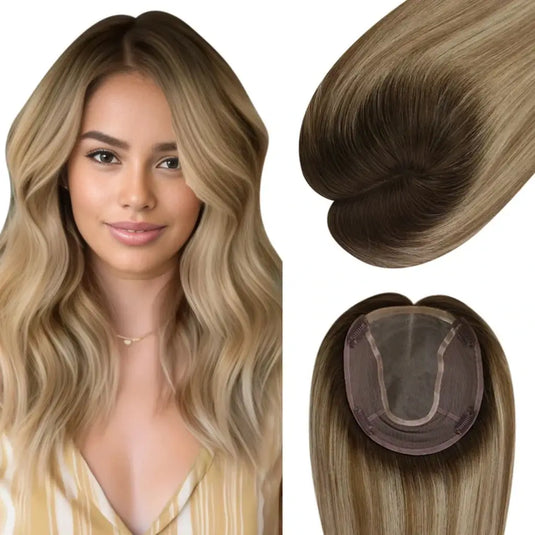 hair topper virgin human hair Moresoo hair topper virgin human hair brown straight suitable for thinning hair hair topper hair topper for thinning crown hair topper for women human hair topper hair piece topper hair best hair topper 