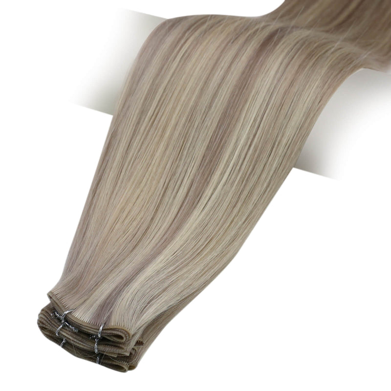 Load image into Gallery viewer, popular color and length virgin genius weft-how much do hair extensions cost-real hair extensions-how long do hair extensions last-hair extensions before and after-types of hair extensions-20 inch hair extensions-16 inch hair extensions-thin hair extensions before and after
