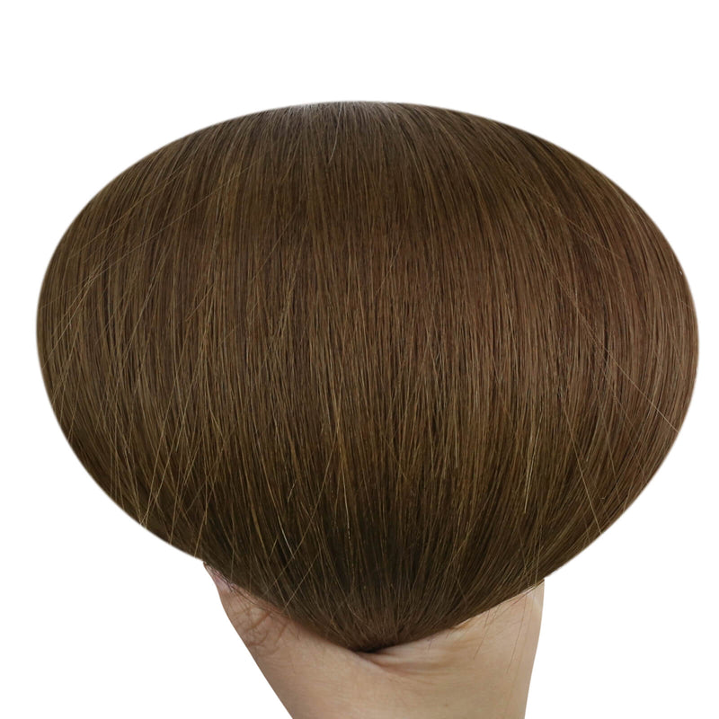 Load image into Gallery viewer, moresoo brown pu hole flat weft extensions
