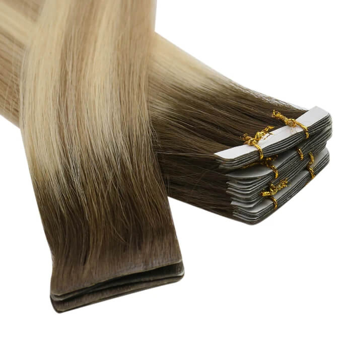 Load image into Gallery viewer, can be straight, wavy, or curly-tape in extensions human hair-tape in human hair extensions-tape in extensions-how long do tape in extensions last
