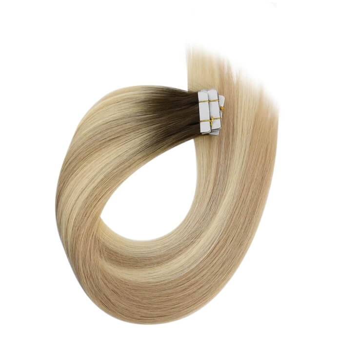 Load image into Gallery viewer, seamless blending with your natural hair-tape in hair extensions-best tape in hair extensions-human hair tape in extensions-hair extensions tape in
