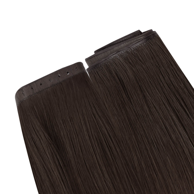 Load image into Gallery viewer, Moresoo PU Hole Flat Weft Virgin Human Hair Darkest Brown (#2)
