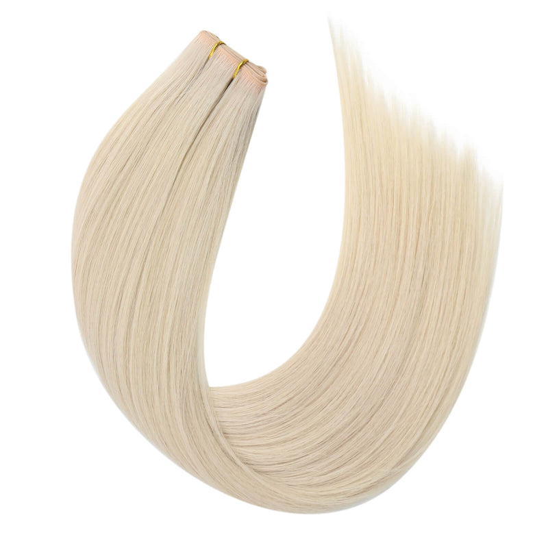 Load image into Gallery viewer, Moresoo PU Hole Flat Weft Virgin Human Hair Platinum Blonde (#60)
