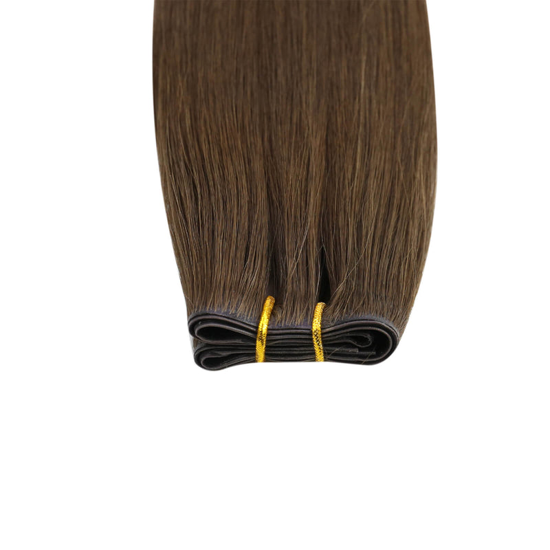 Load image into Gallery viewer, Moresoo PU Hole Flat Weft Virgin Human Hair Chocolate Brown #4
