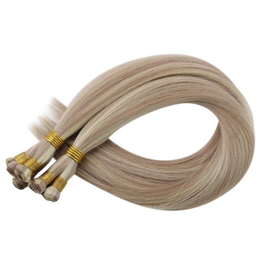 virgin human hair weft,weft hair extensions,human hair extensions,hand tied hair extensions,blonde highlights