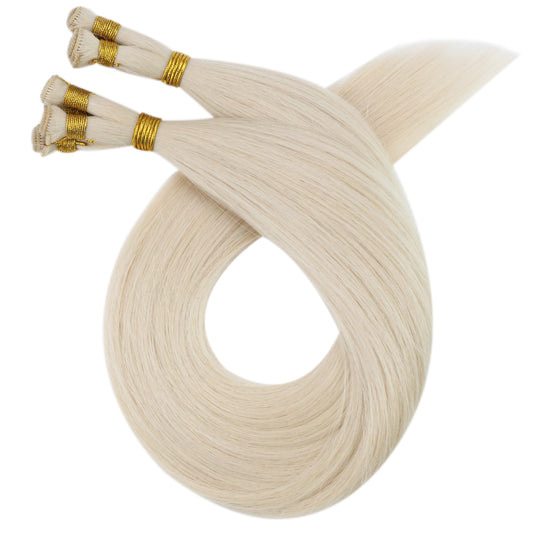 hand-tied hair extensions,human hair extensions,moresoo hair,blonde hair extensions