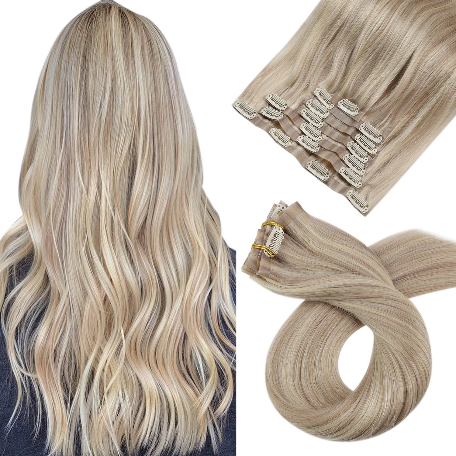 Pu Clip In Extension Moresoo Remy Human Seamless Hair Soft And Natural Moresoo 0374