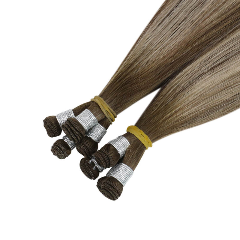 Load image into Gallery viewer, hand-tied hair extensions,human hair extensions,moresoo hair,balayage brown hair extensions
