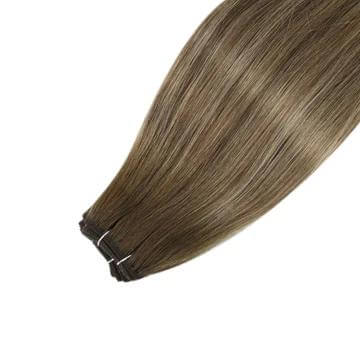 Load image into Gallery viewer, machine human hair weft balayage color 18 inch weave bundles-real human hair extensions-how do hair extensions work-extensions for thin hair-babe hair extensions-extensions for short hair
