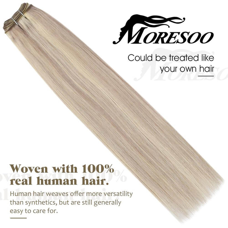 Load image into Gallery viewer, moresoo virgin sew in weft-16 inch hair extensions-thin hair extensions before and after-different types of hair extensions
