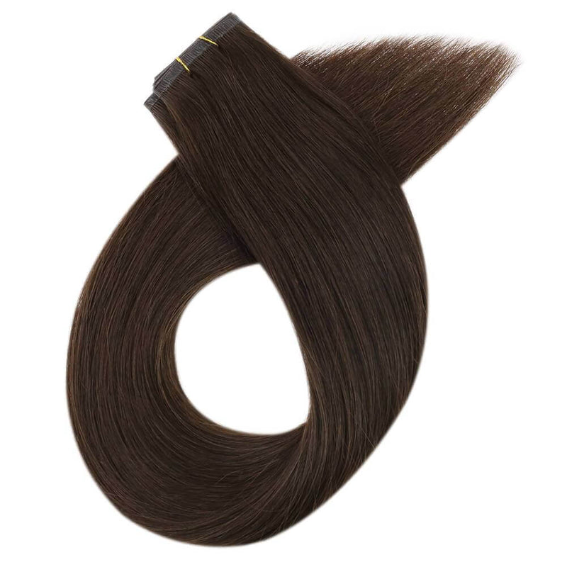 Load image into Gallery viewer, real human hair dark brown r-brown hair extensions-16 inch hair
