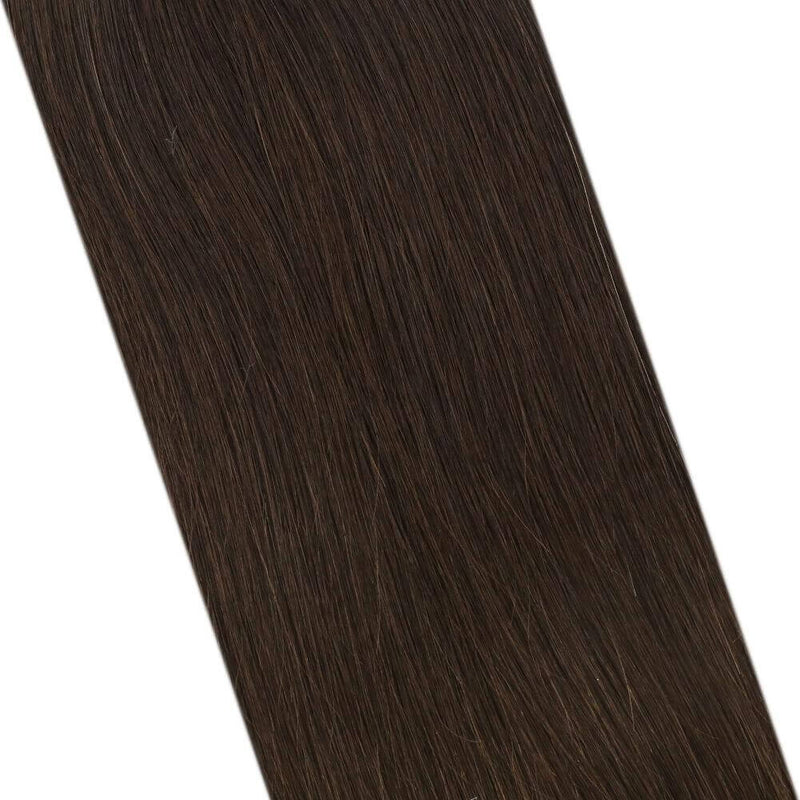 Load image into Gallery viewer, Dark Brown virgin pu weft human hair bundles-human hair extensions-human hair-real human hair extensions-what is virgin hair

