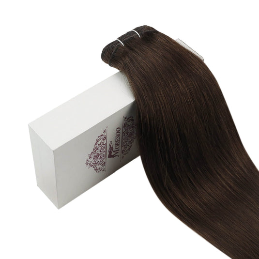 chocolate brown virgin weft human hair-seamless hair extensions-great lengths hair extensions-18 inch hair extensions-what are hair extensions